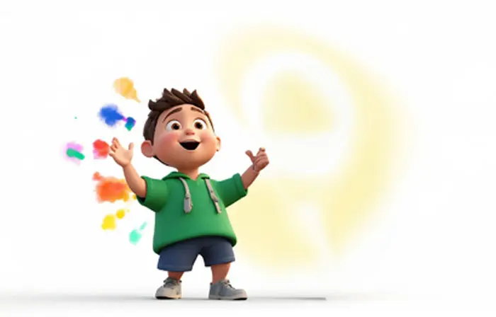Charming 3D Illustrated Kid Character Design Illustration image